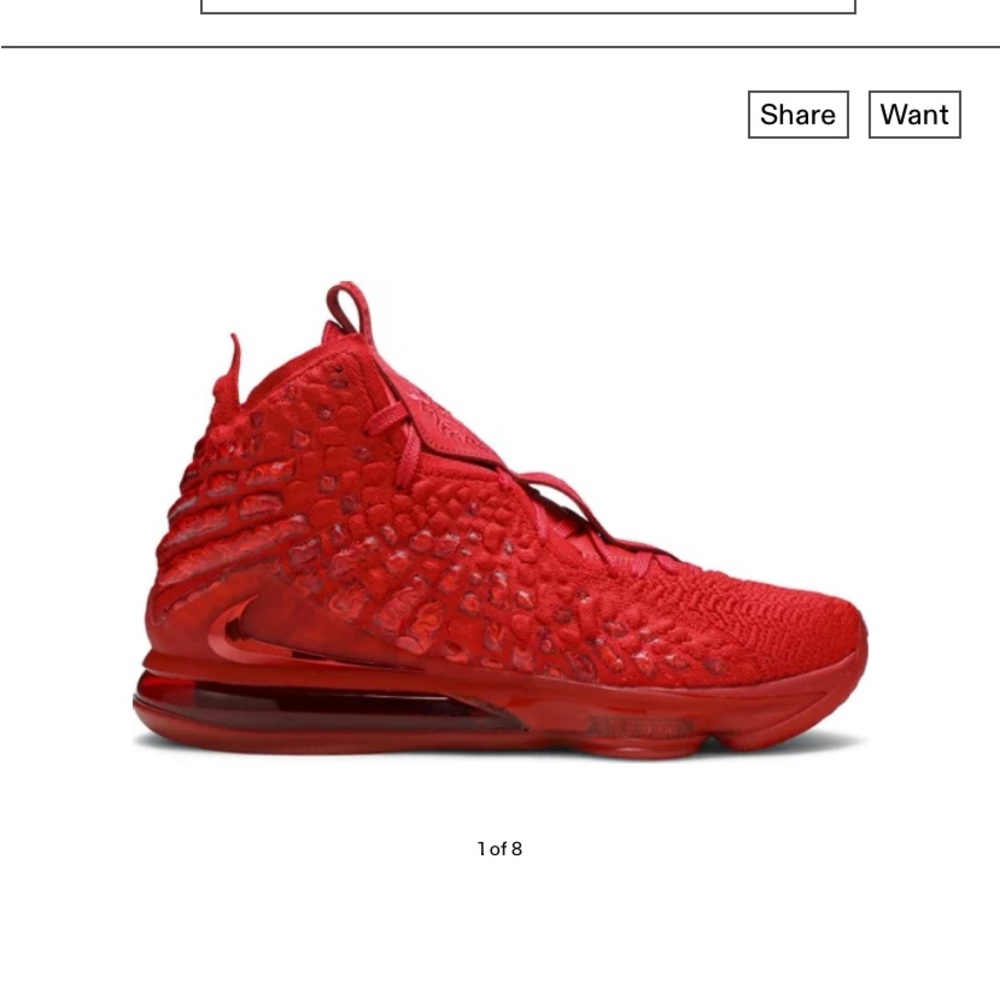 Lebron Nike Red Sneakers size 5 kids 7 women